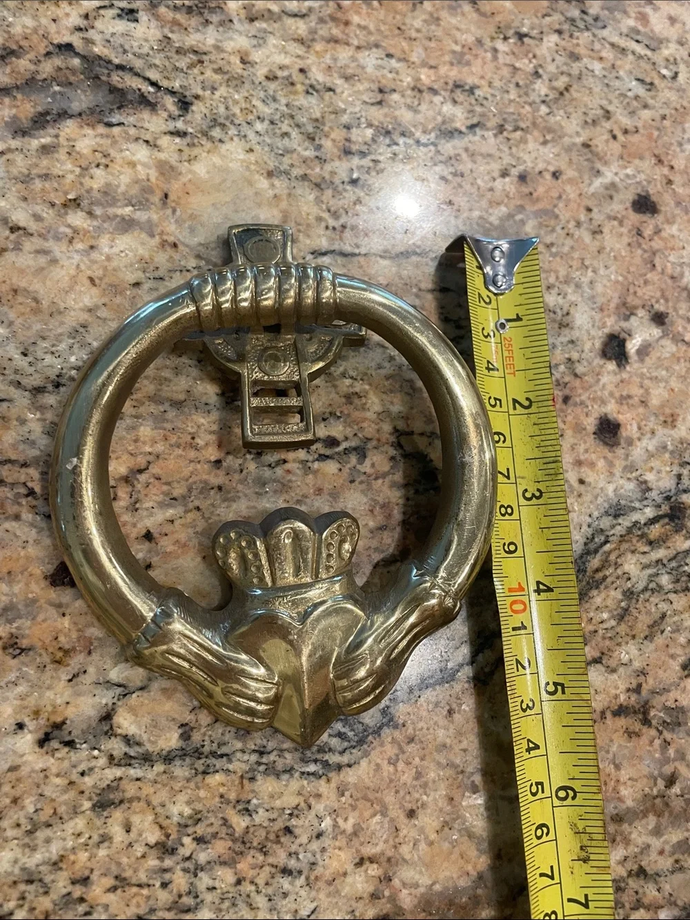 Vintage Solid Brass Claddagh Door Knocker